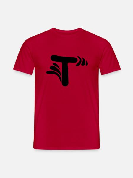 Letter T & Pattern - Men's T-Shirt - red