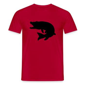 Predator fishing - Pike - Fisherman Gift - Men's T-Shirt - red - Front - AI Model Male 178 dark (178cm)