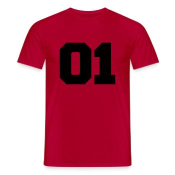 01 - Männer T-Shirt - Rot - Vorne - AI Model Male 178 dark (178cm)