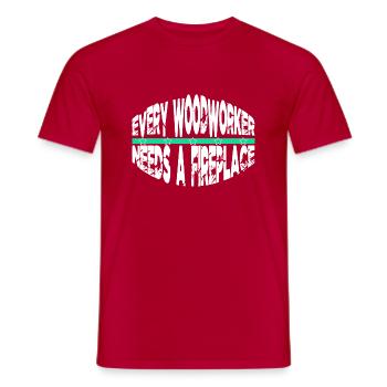 awesome badge funny carpenter - Men's T-Shirt - red - Front - AI Model Male 178 dark (178cm)