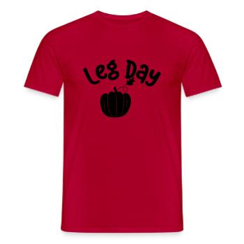 Leg Day - Männer T-Shirt - Rot - Vorne - AI Model Male 178 dark (178cm)
