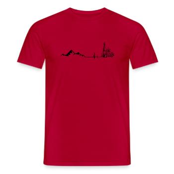 Palpitations - Wine - Mountain - (3) - Men's T-Shirt - red - Front - AI Model Male 178 dark (178cm)