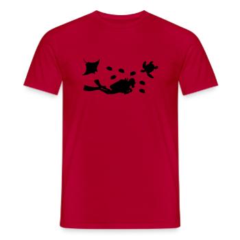 taucher - Männer T-Shirt - Rot - Vorne - AI Model Male 178 dark (178cm)