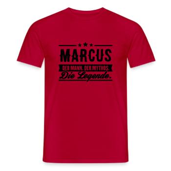 Man Myth Legend Marcus - T-shirt homme - rouge - Devant - AI Model Male 178 dark (178cm)