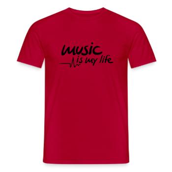 musik_is_my_life_f1 - T-shirt homme - rouge - Devant - AI Model Male 178 dark (178cm)