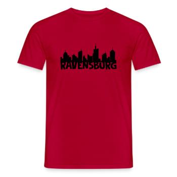 Ravensburg skyline - Men's T-Shirt - red - Front - AI Model Male 178 dark (178cm)