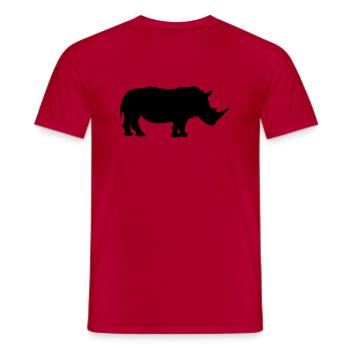 Nashorn - Männer T-Shirt - Rot - Vorne - AI Model Male 178 dark (178cm)