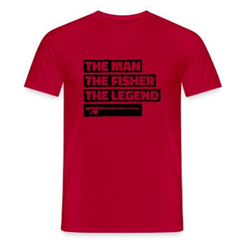 The Man The Angler The Legend Fisherman Fishing Fun - Men's T-Shirt - red - Front - AI Model Male 178 dark (178cm)