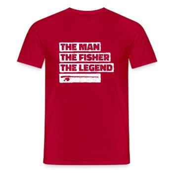 The Man The Angler The Legend Fisherman Fishing Fun - Men's T-Shirt - red - Front - AI Model Male 178 dark (178cm)