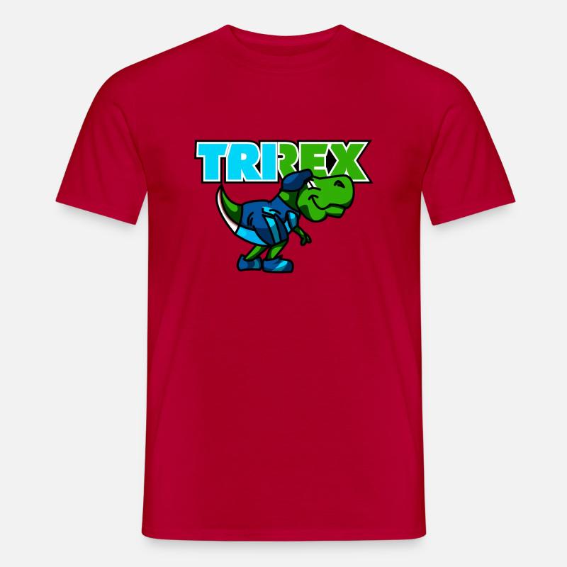 TRI REX ist der Triathlon Dinosaurier - Männer T-Shirt - Rot