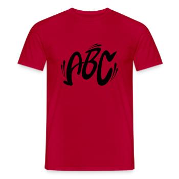 ABC noir - T-shirt homme - rouge - Devant - AI Model Male 178 dark (178cm)
