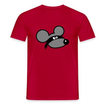 Maus Böse Räuber Ninja Überfall Dieb Tuch Augen - Männer T-Shirt - Rot - Vorne - AI Model Male 178 dark (178cm)