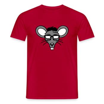 Maus Nerd Geek Hornbrille Schlau Intelligent Freak - Männer T-Shirt - Rot - Vorne - AI Model Male 178 dark (178cm)