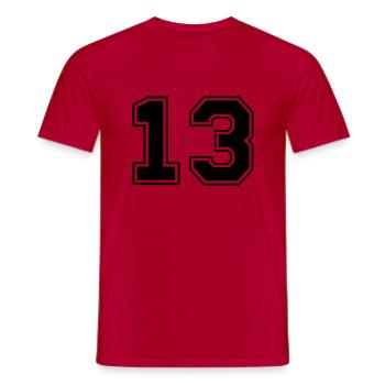 dreizehn - Men's T-Shirt - red - Front - AI Model Male 178 dark (178cm)