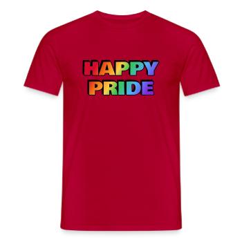 HAPPY PRIDE - Men's T-Shirt - red - Front - AI Model Male 178 dark (178cm)