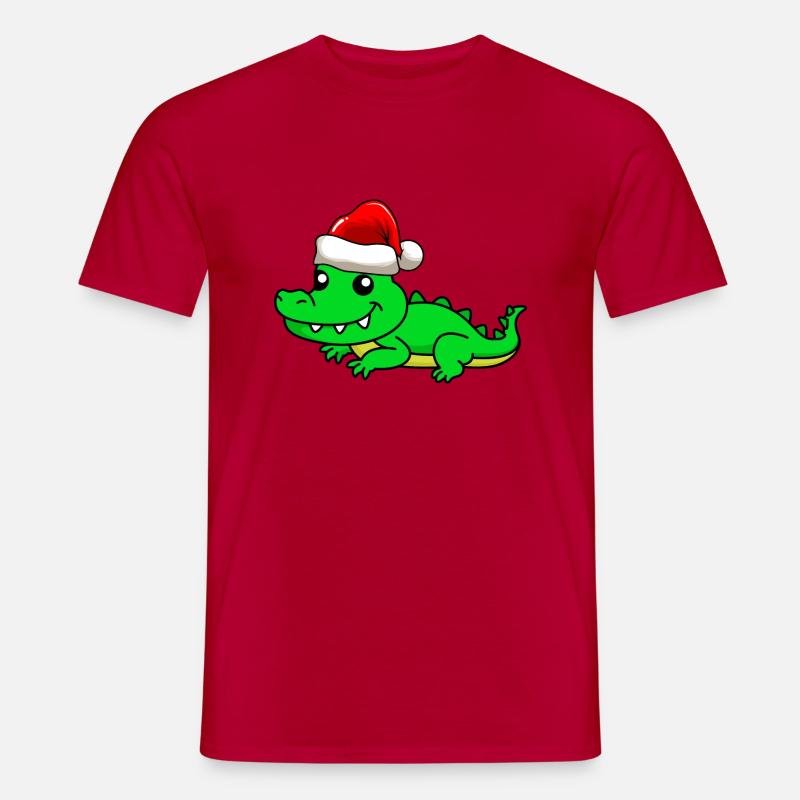 Alligator Weihnachten Comic - Männer T-Shirt - Rot