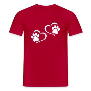 Hund Chien - T-shirt homme - rouge - Devant - AI Model Male 178 dark (178cm)
