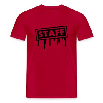 Staff - Männer T-Shirt - Rot - Vorne - AI Model Male 178 dark (178cm)