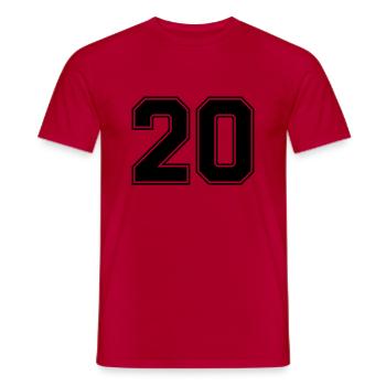 20 - Männer T-Shirt - Rot - Vorne - AI Model Male 178 dark (178cm)