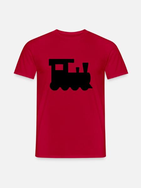 Lokomotive Kinderspielzeug Zug Bahn Schienen - Männer T-Shirt - Rot