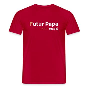 Annonce grossesse - Futur Papa Gaga - T-shirt homme - rouge - Devant - AI Model Male 178 dark (178cm)