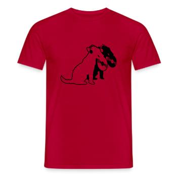 2 Dogs DJ Music Club Disco Vinyle Équipe Crew - T-shirt homme - rouge - Devant - AI Model Male 178 dark (178cm)