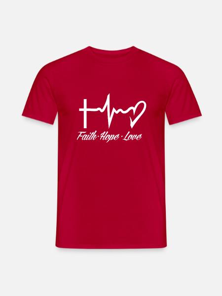 Glaube, Hoffnung, Liebe, Religion Shirt - Männer T-Shirt - Rot