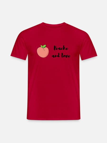 Pfirsich und Liebe - Männer T-Shirt - Rot