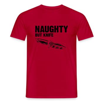 Leben ist besser mit Messer Messersammler - Männer T-Shirt - Rot - Vorne - AI Model Male 178 dark (178cm)