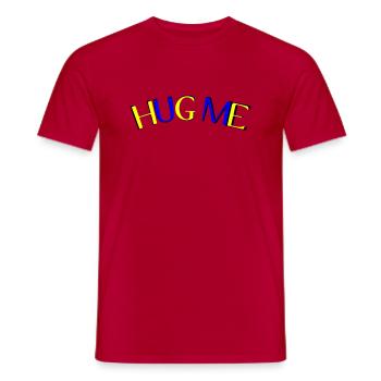 hug me - Men's T-Shirt - red - Front - AI Model Male 178 dark (178cm)