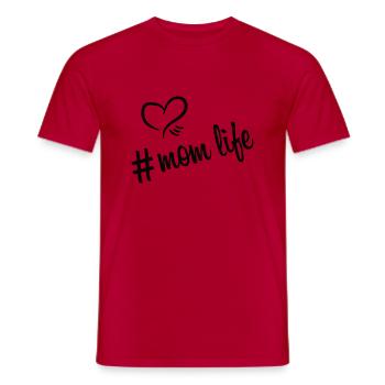hashtag mom life black - Männer T-Shirt - Rot - Vorne - AI Model Male 178 dark (178cm)