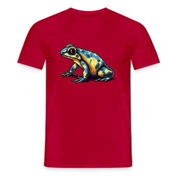 Farbenfroher Retro Pixel Pfeilgiftfrosch in 8 Bit - Männer T-Shirt - Rot - Vorne - AI Model Male 178 dark (178cm)
