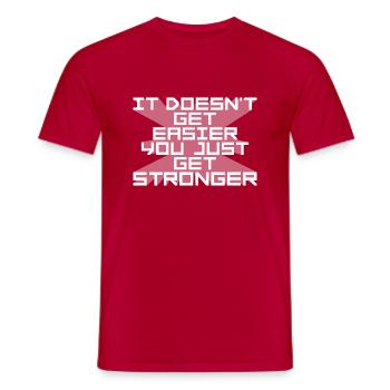 It Doesn't Get Easier You Just Get Stronger Gym - Men's T-Shirt - red - Front - AI Model Male 178 dark (178cm)