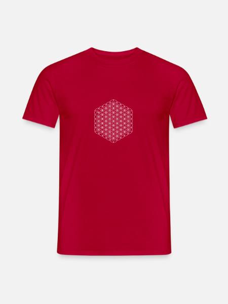 Blume des Lebens - Männer T-Shirt - Rot