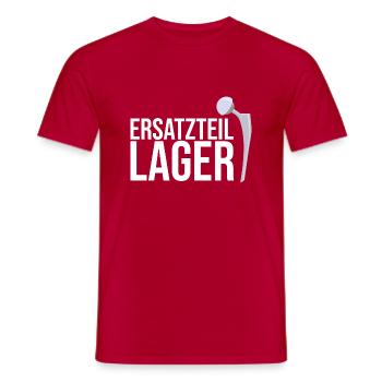 Ersatzteillager Hüftprothese links - Männer T-Shirt - Rot - Vorne - AI Model Male 178 dark (178cm)