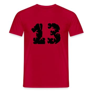 13 Zahl Trikot - Männer T-Shirt - Rot - Vorne - AI Model Male 178 dark (178cm)