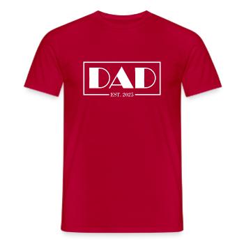 Mom Dad established, Mom and Dad Matching Outfit - Men's T-Shirt - red - Front - AI Model Male 178 dark (178cm)