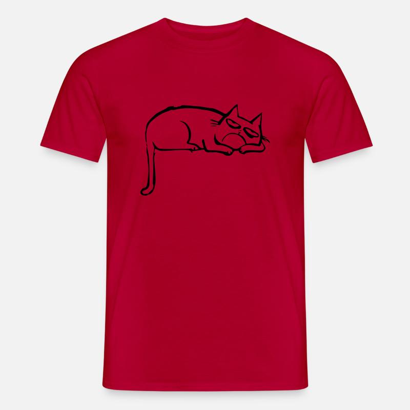 funny cat - Männer T-Shirt - Rot