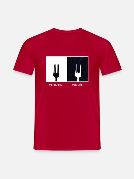 Plastic Metal Vinatge Geschenk Musik Gabel - Männer T-Shirt - Rot