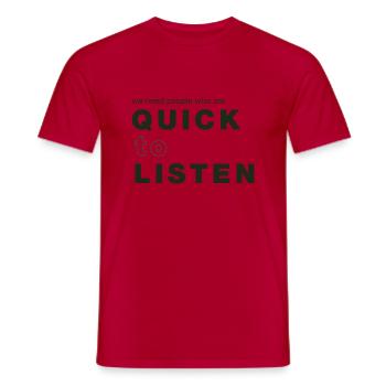 schnelles verstehen - Männer T-Shirt - Rot - Vorne - AI Model Male 178 dark (178cm)