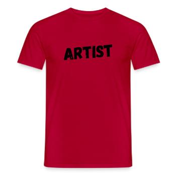 artist - Men's T-Shirt - red - Front - AI Model Male 178 dark (178cm)