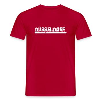 Düsseldorf - Männer T-Shirt - Rot - Vorne - AI Model Male 178 dark (178cm)