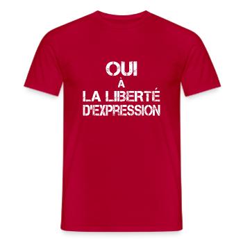 Oui a la liberté d'expression - T-shirt homme - rouge - Devant - AI Model Male 178 dark (178cm)