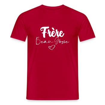 frère Beau Gosse - T-shirt homme - rouge - Devant - AI Model Male 178 dark (178cm)