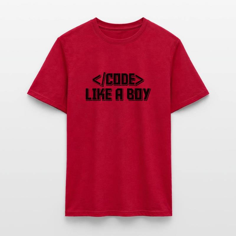 Code Like A Boy Coder Programmer Software Develope Männer T-Shirt