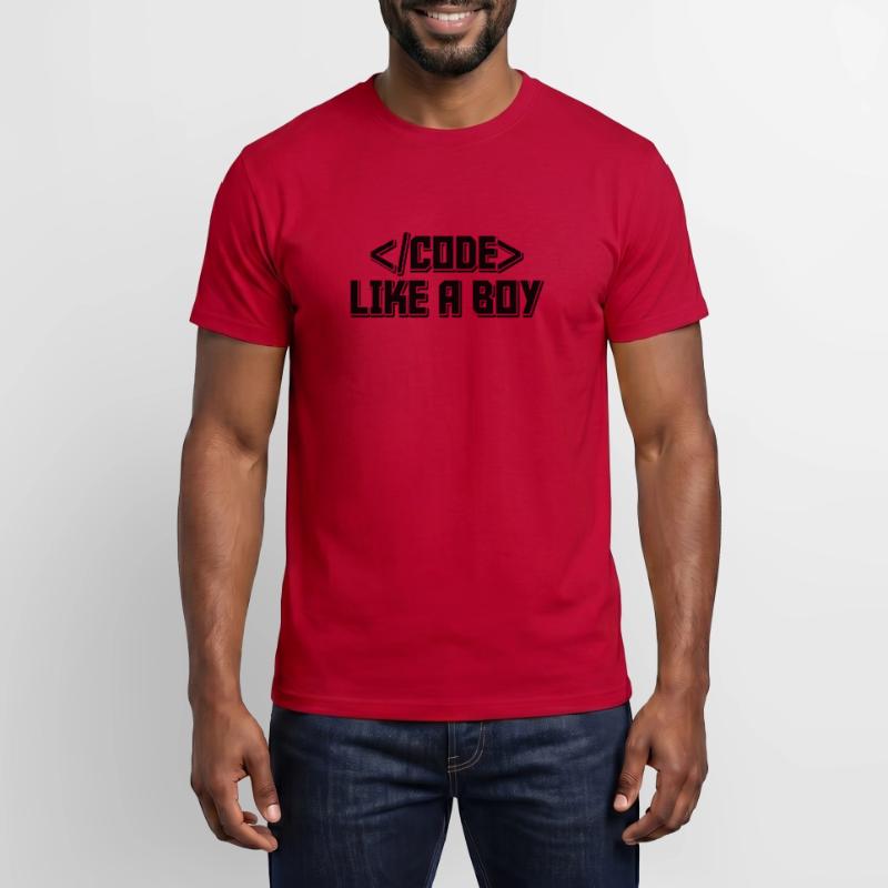 Code Like A Boy Coder Programmer Software Develope Männer T-Shirt