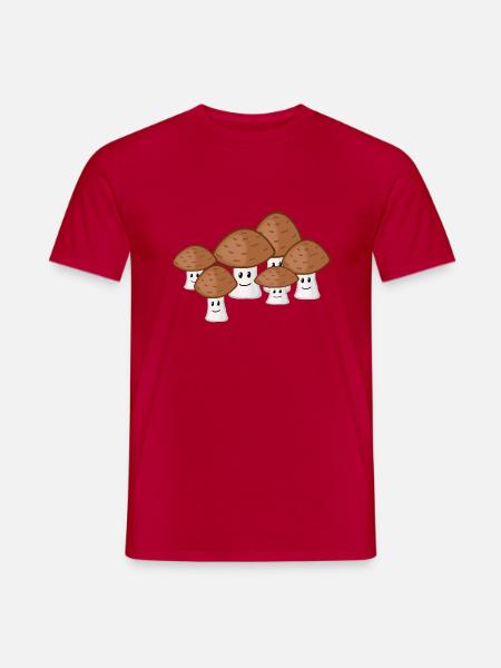 Herbstliche Pilzkolonne - Männer T-Shirt - Rot