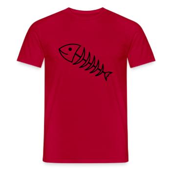 fischgraete1 - T-shirt homme - rouge - Devant - AI Model Male 178 dark (178cm)