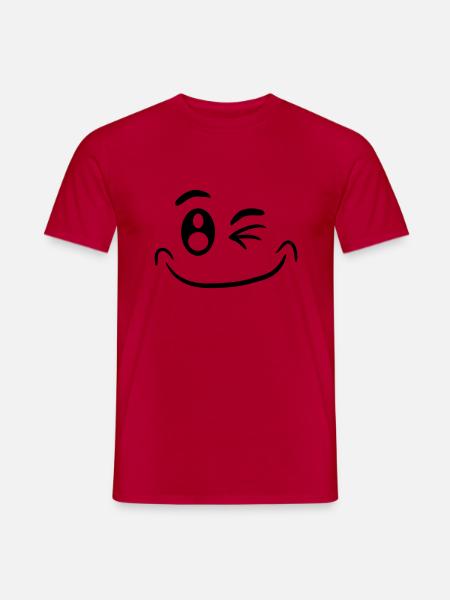 Comic face funny smiley winking - Men's T-Shirt - red
