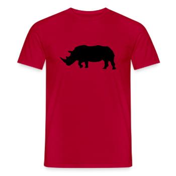 rhino silhouette design - Männer T-Shirt - Rot - Vorne - AI Model Male 178 dark (178cm)